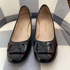 Salvatore Ferragamo Black Patent Leather Pumps - size 9